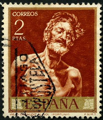 Espanha - 1968 - Pintor Fortuny Viejo Desnudo al Sol - 2Ptas
