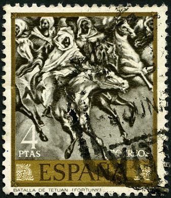 Espanha - 1968 - Pintores Fortuny - Batalha de Tetuao - 4Ptas