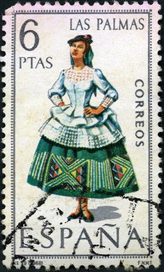 Espanha - 1969 - Trajes Tipicos Las Palmas - 6Ptas