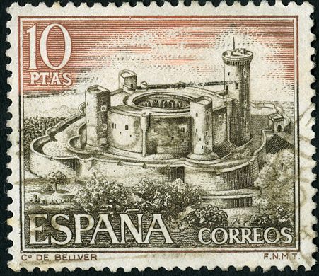 Espanha - 1969 - Castillos Bellver - 10Ptas