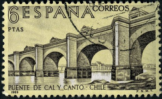 Espanha - 1969 - Hispanidad Puente de Cal y Canto Chile - 6Ptas