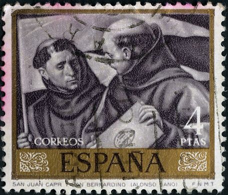 Espanha - 1969 - Dia del Sello - Alonso Cano - San Juan Capistrano e San Bernardino - 4Ptas