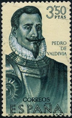 Espanha - 1969 - Forjadores de America Pedro de Valdivia - 3Ptas50
