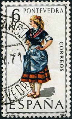 Espanha - 1970 - Trajes Regionais Pontevedra - 6Ptas