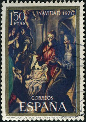 Espanha - 1970 - Natal Adoracion de los Pastores El Greco - 1.50Ptas