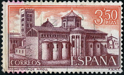 Espanha - 1970 - Mosteiro de Ripoll - 3.50Ptas