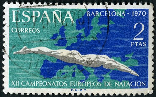 Espanha - 1970 - XII Campeonatos Europeos de Natacion Barcelona - 2Ptas