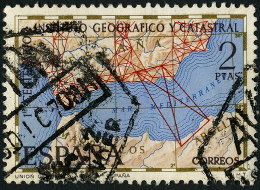 Espanha - 1970 - Centenario Instituto Geografico y Catastral - 2Pta