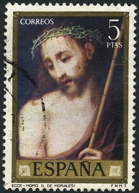 Espanha - 1970 - Pintura Luis de Morales Ecce Homo - 5Pta