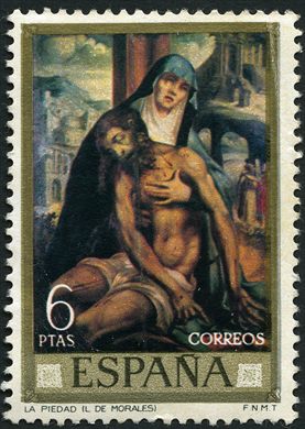 Espanha - 1970 - Pintor Luis de Morales La Piedad - 6Ptas