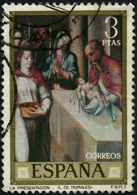 Espanha - 1970 - Pintor Luis de Morales La Presentacion - 3Ptas