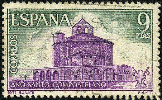 Espanha - 1971 - Ano Santo Compostelano - Eunate - 9Ptas