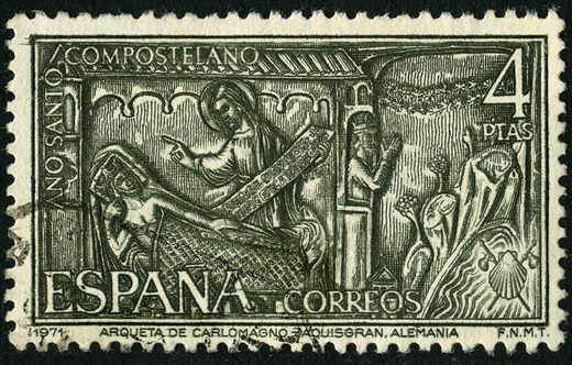 Espanha - 1971 - Ano Santo Compostelano - Arqueta de Carlomagno - 4Ptas