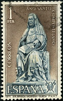 Espanha - 1971 - Ano Santo Compostelano Santa Brigida Vadstena Suecia - 1Pta