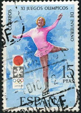 Espanha - 1972 - Jogos Olimpicos Inverno Sapporo - Patinagem Artistica - 15Ptas