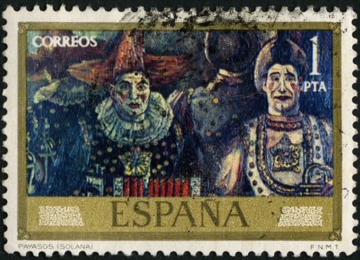 Espanha - 1972 - Pintura Solana Payasos - 1Pta
