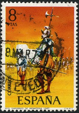 Espanha - 1973 - Uniformes Militares Sargento de Infanteria - 8Ptas