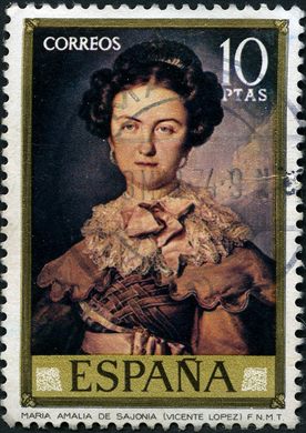 Espanha - 1973 - Pintura Vicente Lopez Maria Amalia de Sajonia - 10Pta