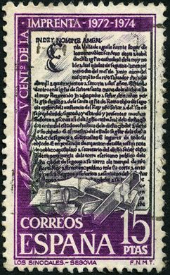Espanha - 1973 - V Centenario da Imprensa Sinodal de Aguilafuente - 15Ptas