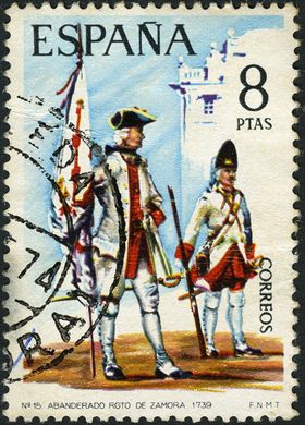 Espanha - 1974 - Uniformes Militares Abanderado Rgto de Zamora - 8Ptas