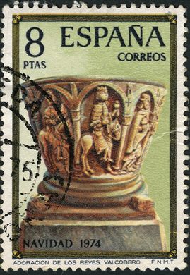 Espanha - 1974 - Natal - Adoracion de los Reyes Valcobero - 8Ptas