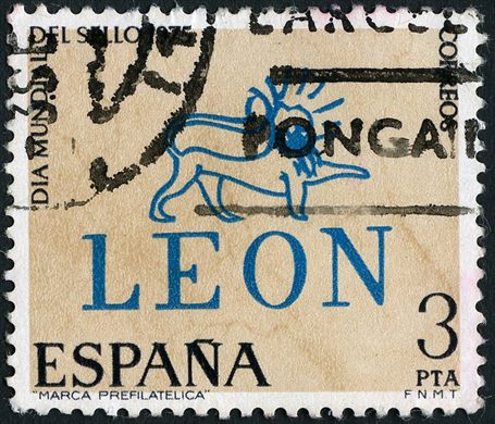 Espanha - 1975 - Dia do Selo Marca Prefilatelica Leon - 3Ptas