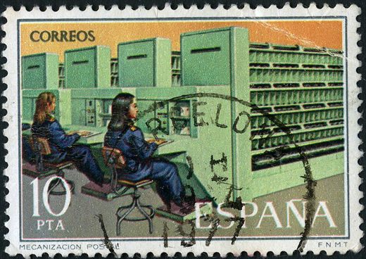 Espanha - 1976 - Servicios Correo Mecanizacion Postal - 10Ptas