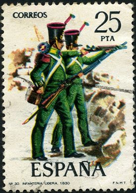 Espanha - 1976 - Uniformes Militares Infanteria Ligera - 25Ptas