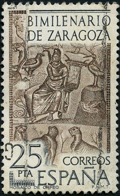 Espanha - 1976 - Bimilenario de Zaragoza Mosaico de Orfeu - 25Ptas