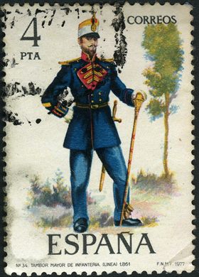 Espanha - 1977 - Uniformes Militares Tambor Mayor Infanteria - 4Ptas
