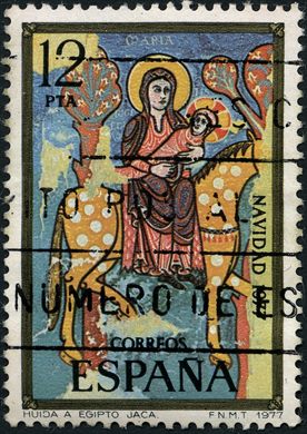 Espanha - 1977 - Natal - Huida a Egipto Jaca - 12Pta