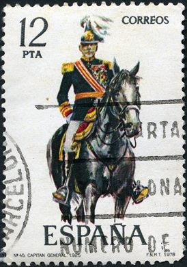 Espanha - 1978 - Uniformes Militares Capitao General - 12Ptas