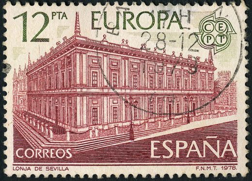 Espanha - 1978 - Europa CEPT Lonja de Sevilla - 12Ptas