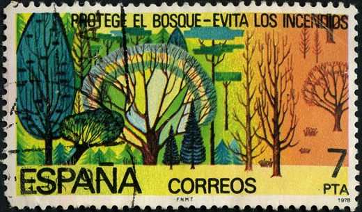 Espanha - 1978 - Protecao Natureza Protege el Bosque Incendios - 7Ptas