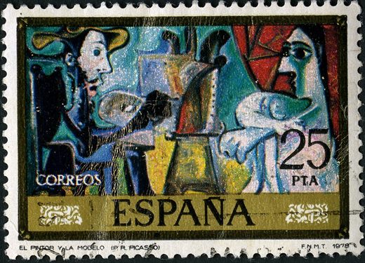 Espanha - 1978 - Picasso - El Pintor y la Modelo - 25Ptas