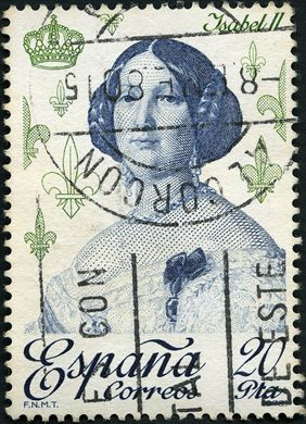 Espanha - 1978 - Reis de Espanha Isabel II - 20Ptas
