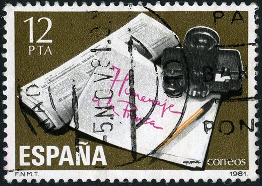 Espanha - 1981 - Homenagem a Imprensa - 12Ptas