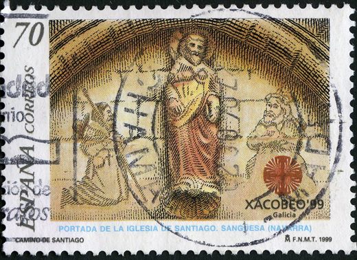 Espanha - 1999 - Xacobeo 99 - Portada Iglesia Santiago Sanguesa - 70Ptas