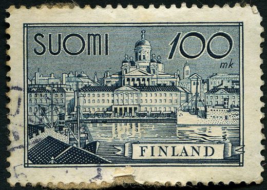Finlandia - 1942 - Vista do Porto Sul de Helsinki - 100Mk