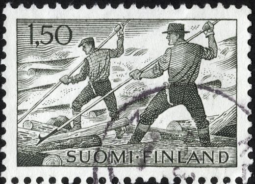 Finlandia - 1963 - Madeireiros Flutuadores - 1.50Mk