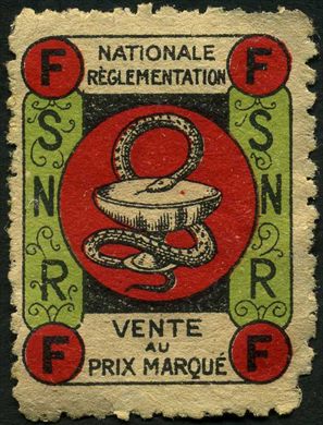 Franca (Vinhetas) - Sem Data - Vinheta FSNRF Nationale Reglementation Vente au Prix Marque - Sem Valor