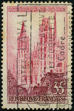 Franca - 1957 - Serie Turistica - Catedral de Rouen - 35F