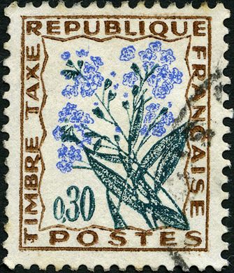Franca - 1964 - Timbre Taxe Flores dos Campos - Miosotis - 0.30F