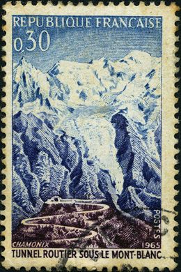 Franca - 1965 - Tunel Rodoviario sob o Monte Branco Chamonix - 0.30F