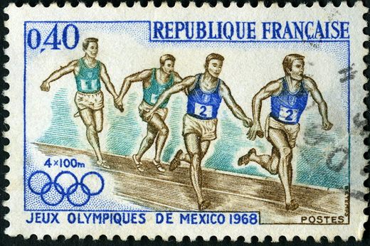 Franca - 1968 - Olimpiadas Mexico 4x100m - 0.40F