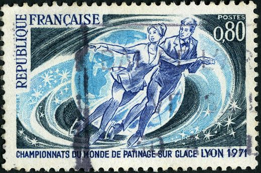 Franca - 1971 - Mundiais Patinagem no Gelo Lyon - 0.80F