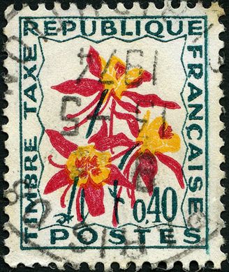 Franca - 1971 - Timbre Taxe Flores dos Campos - Aquilegia - 0.40F