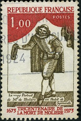 Franca - 1973 - Tricentenario da Morte de Moliere - 1.00F