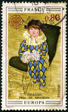 Franca - 1975 - Europa CEPT Picasso Paul em Arlequim - 0.80F