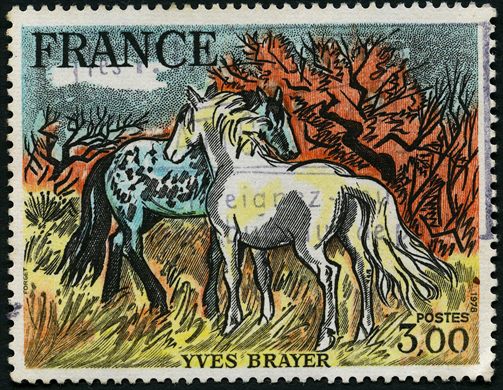Franca - 1978 - Pintura Yves Brayer Cavalos Camargue - 3F